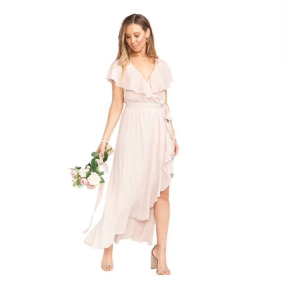 Show Me Your MuMu Jess Ruffle Trim Bridesmaid Dress Show Me the Ring Crisp S NWT - Picture 2 of 5